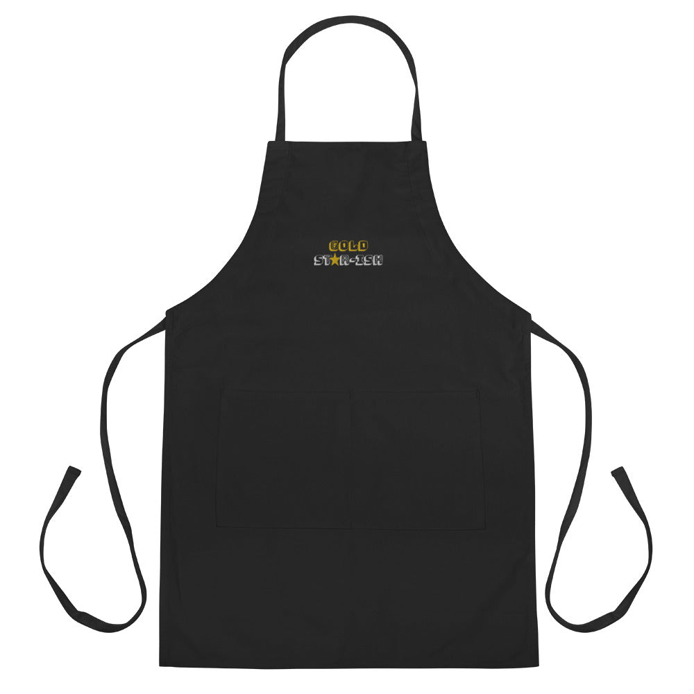 Gold Star-ish Embroidered Apron